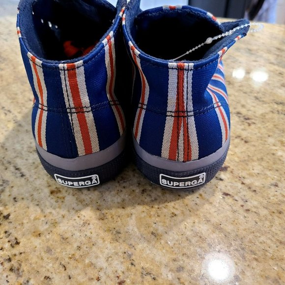 Superga Blue red beige Stripe Sneakers Size 37 Youth US Size 5 S009YVO - Picture 6 of 12